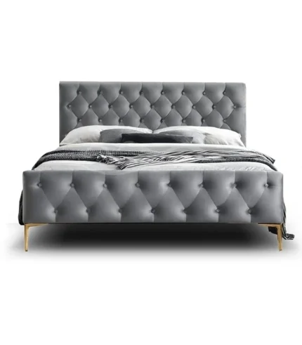 Tufted Low Profile Bed Velvet Bed