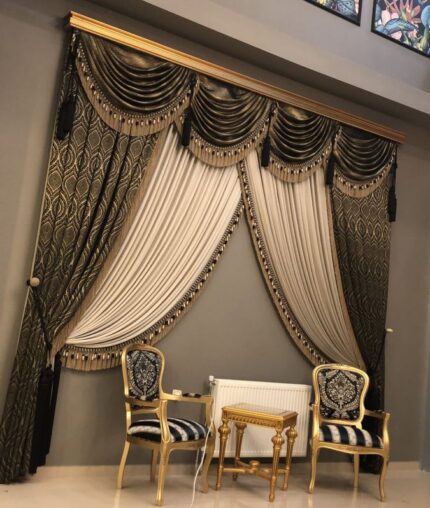 Luxury Golden Pleated Curtains