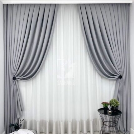 Modern Serenity Dual-Layer Curtain Set
